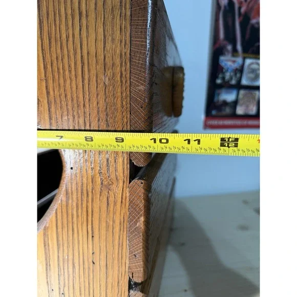 Vintage Wooden Farmhouse Heart Cutout Magazine Rack Basket Cottage Core - Picture 7 of 7